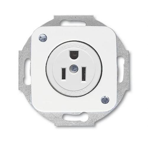 Вставка розетки Busch-Jaeger 3015 EUC-214 Busch-Nema с центральной платой, 2-полюсная (2 P + E), 15 A, альпийский белый