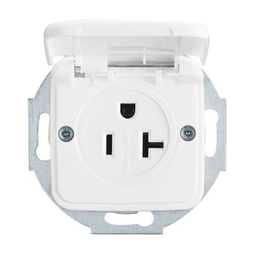 Busch-Jaeger 3016 EUK-214 Busch-Nema розетка вставная с центральной платой, 2-полюсная (2 P + E), альпийский белый