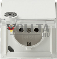 Gira 044966 TX44 SCHUKO-розетка  16А, с одинаковыми запираниями (замками) цвет:чисто белый
